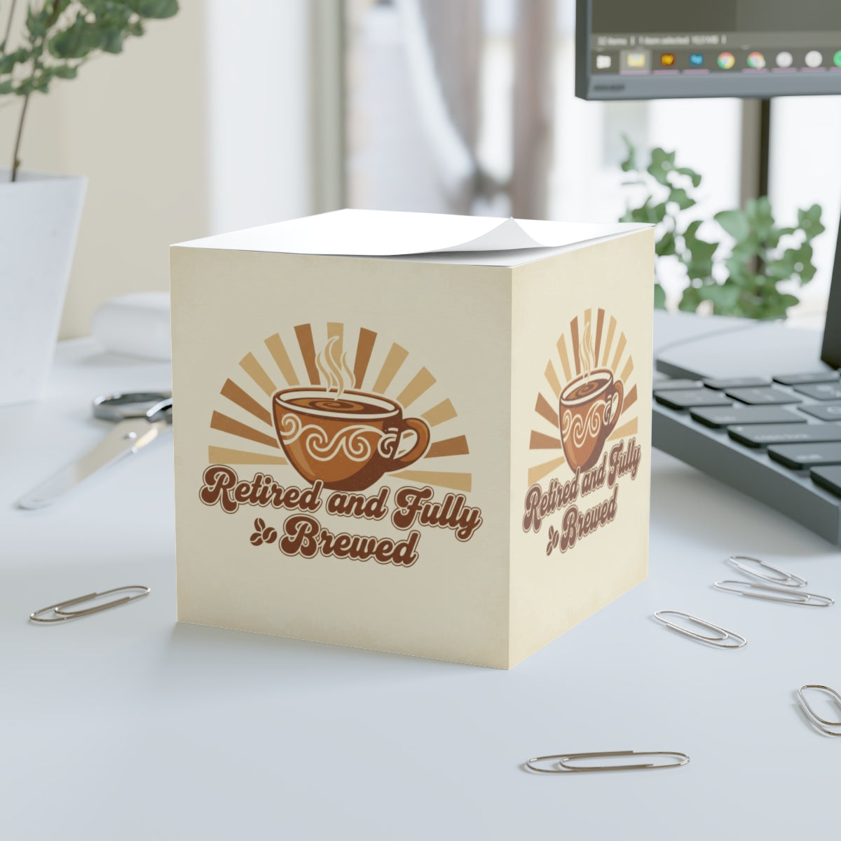 Retired and Fully Brewed Sticky Note Holder