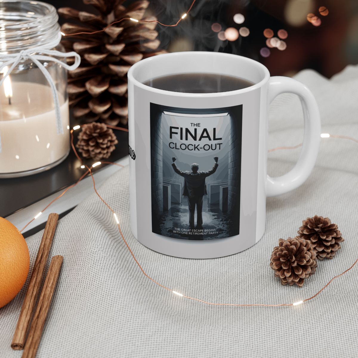 THE FINAL CLOCK-OUT | THE GREAT ESCAPE BEGINS WITH ONE RETIREMENT PARTY | Personalized Microwavable Ceramic Mugs 11oz 15oz 20oz - Retiree Gifts Retirement Party