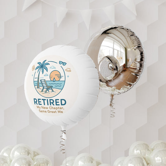 Retired My New Chapter Same Great Me | Retirement | Personalized Retirement Scene Mylar Ballons 11in or 22in - Retiree Gifts Retirement Party