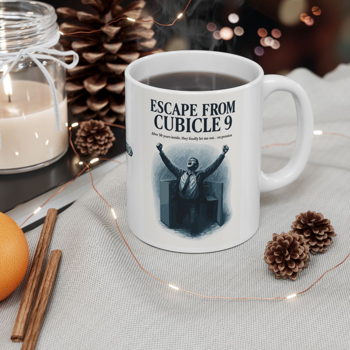 Escape From Cubicle 9 After 50 Years | The Pension | Personalized Microwavable Ceramic Mugs 11oz 15oz 20o - Retiree Gifts Retirement Party