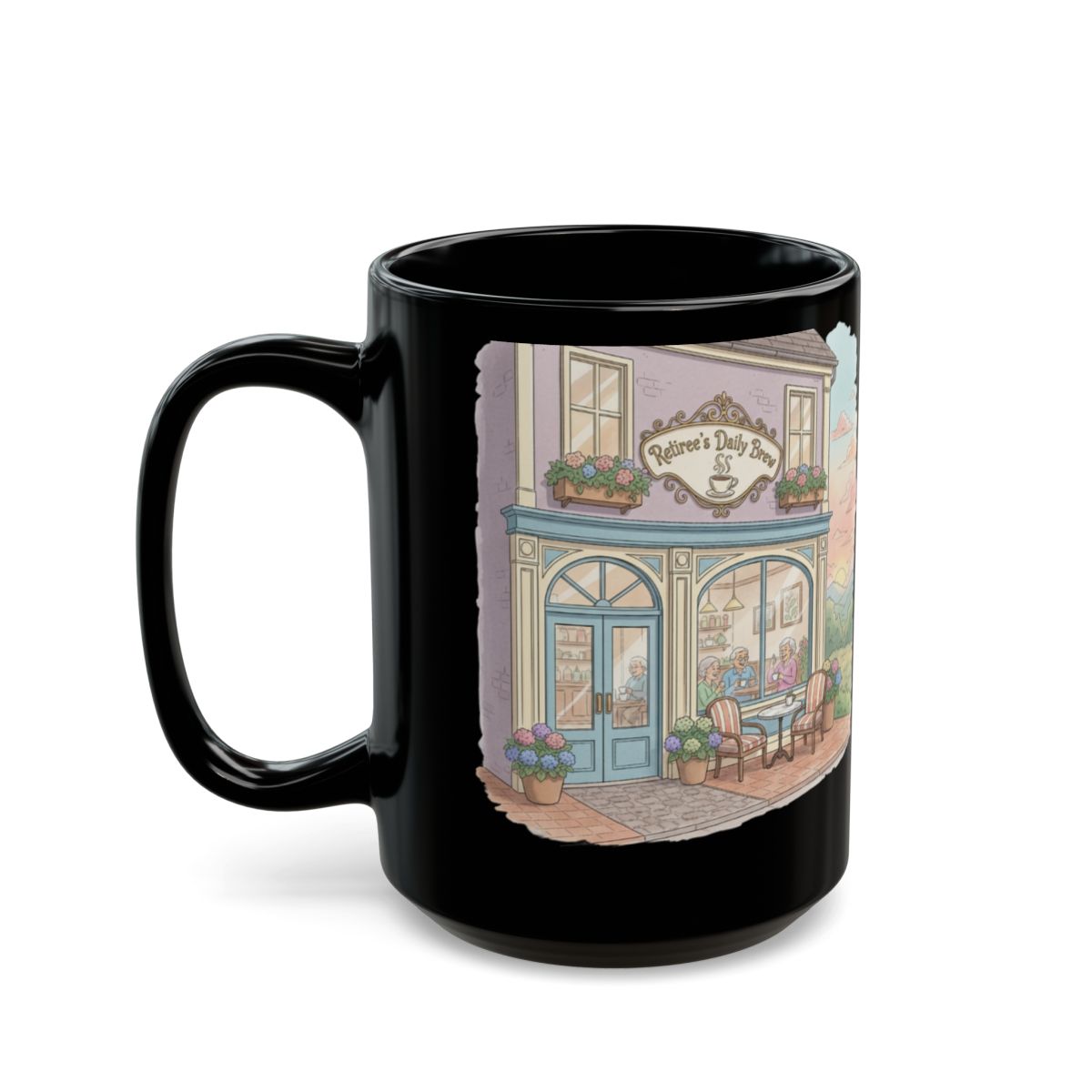 Illustrated Bakery Scene Coffee Mug