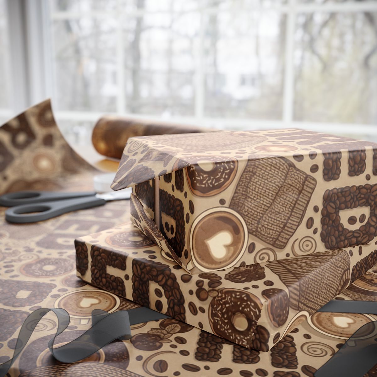 Neutral Tone Designed Wrapping Paper