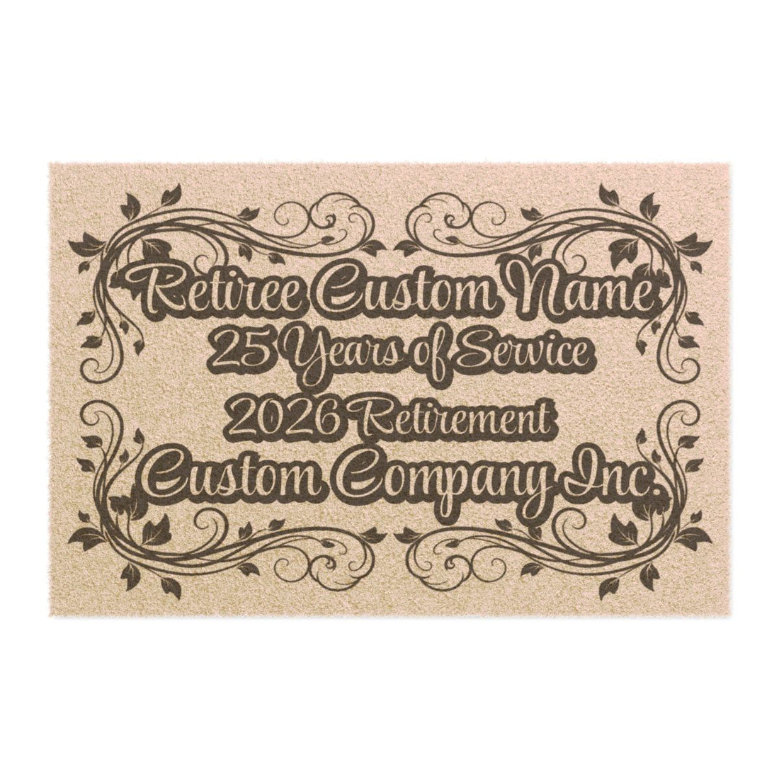 Customized Retirement Doormat with Company Name 25 Years