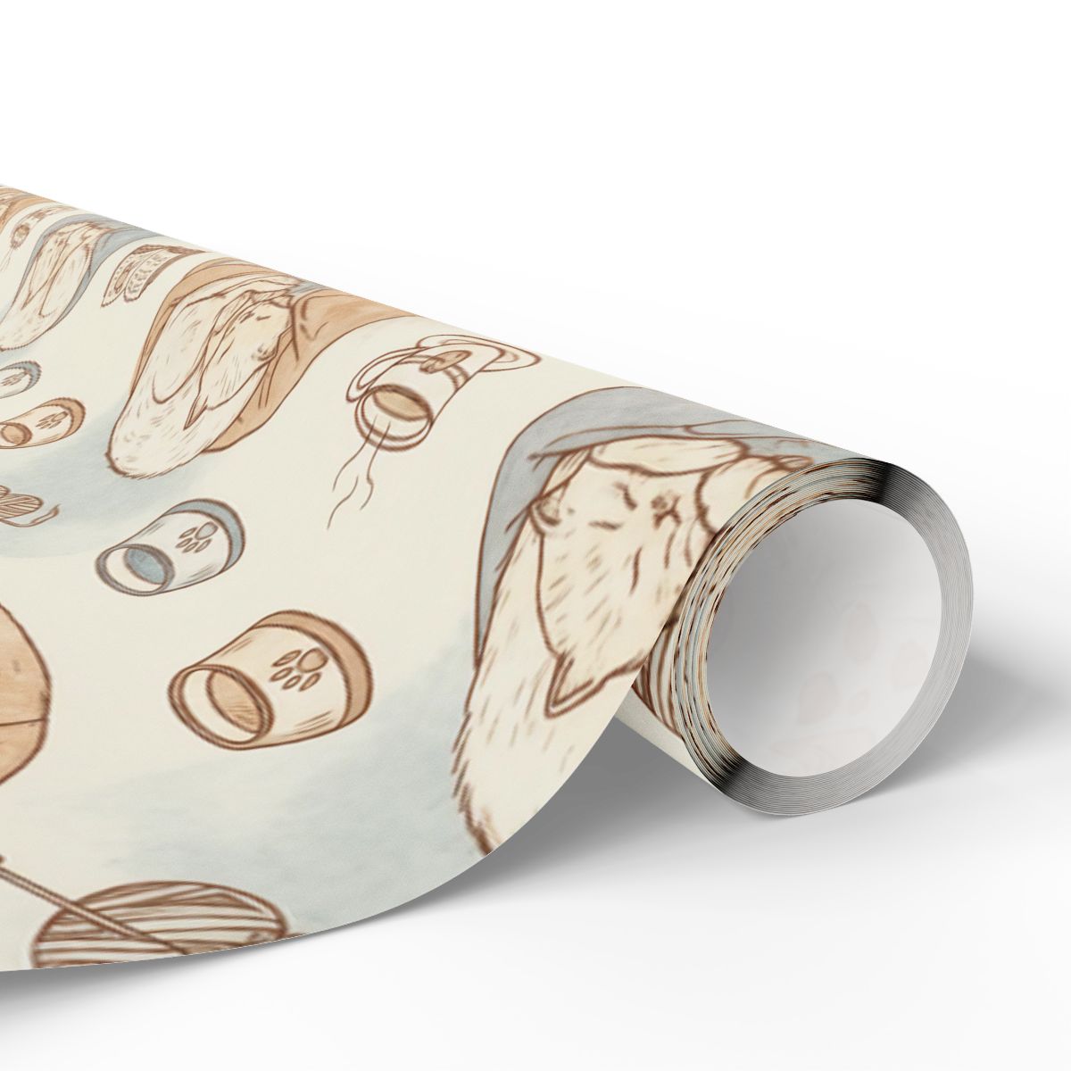 Adorable Animal and Paw Print Patterned Wallpaper Roll