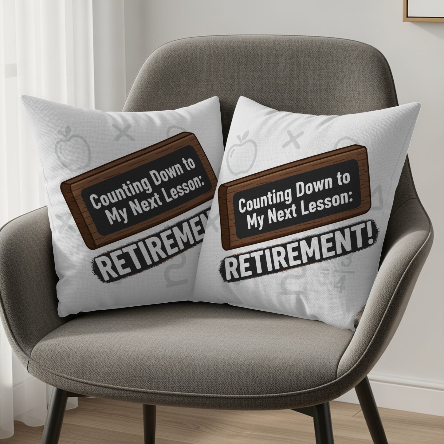 Counting Down to My Next Lesson Retirement! | Retirement | Unique Personalized Retirement Celebration Pillows & Pillow Cases - Retiree Gifts Retirement Party