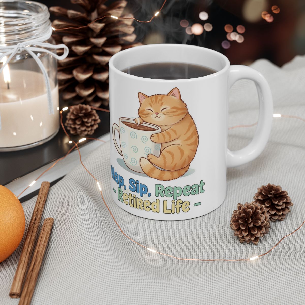 Nap Sip Repeat Retired Life Coffee Mug