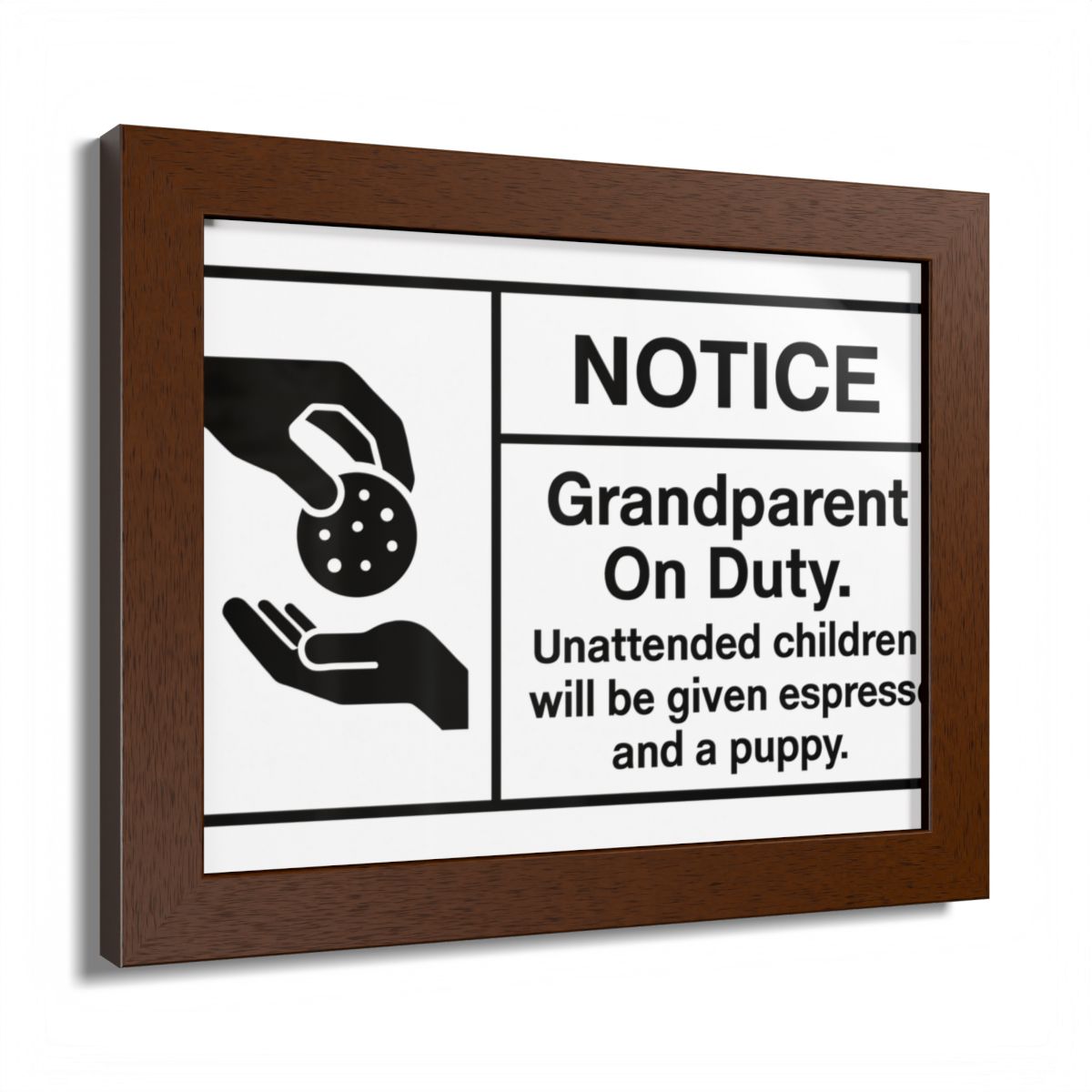 Grandparent On Duty Warning Funny Framed Art Posters - Retiree Gifts Retirement Party