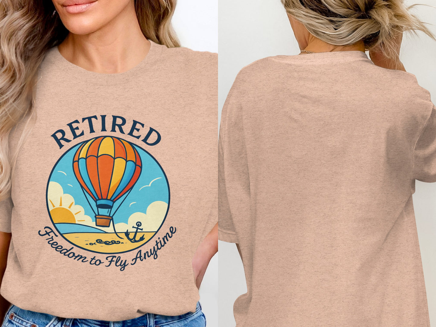 Retired Freedom to Fly Anytime | Ideal Retirement Gift | Soft Color Bella T-Shirts - Retiree Gifts Retirement Party