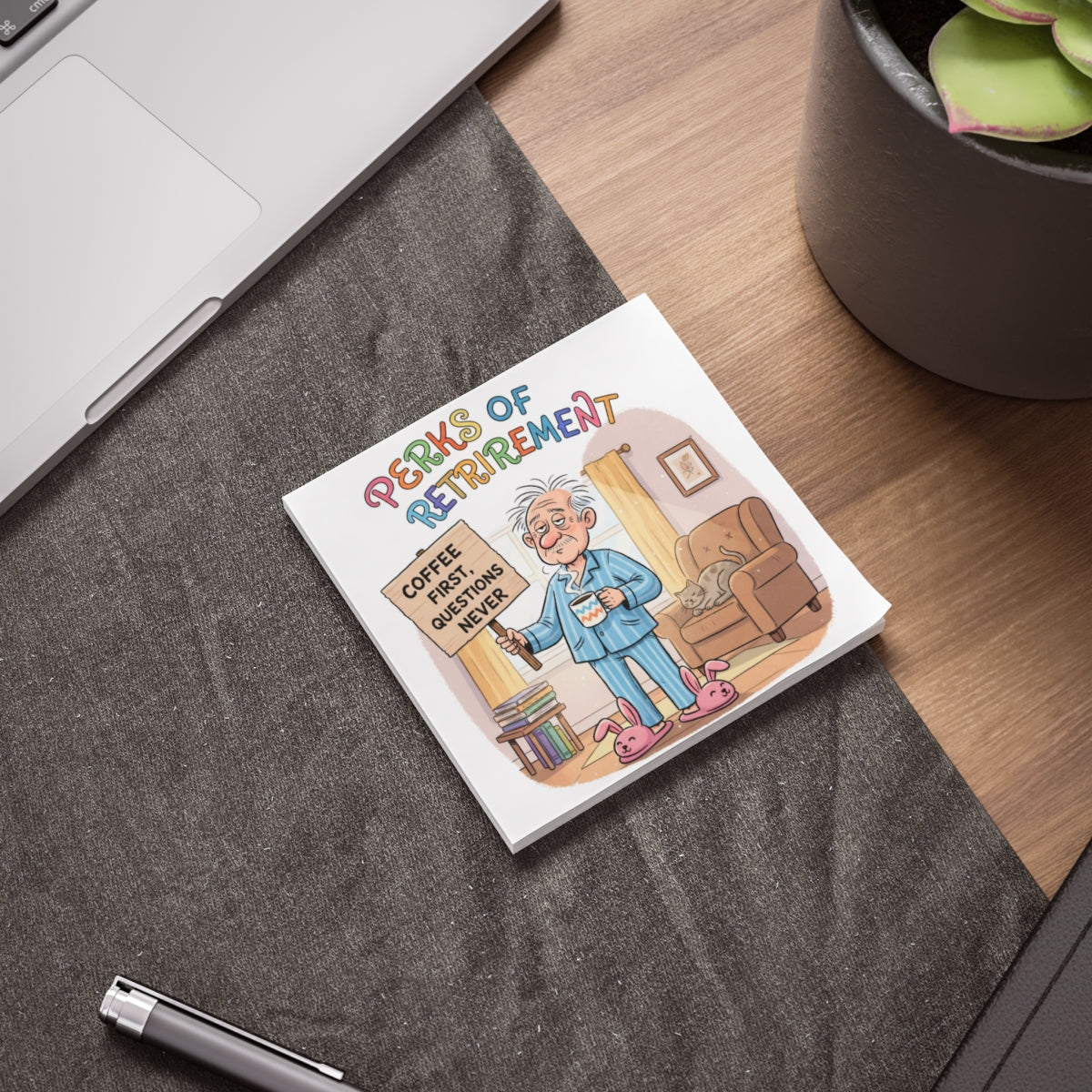 Funny Perks of Retirement Coffee First Coaster