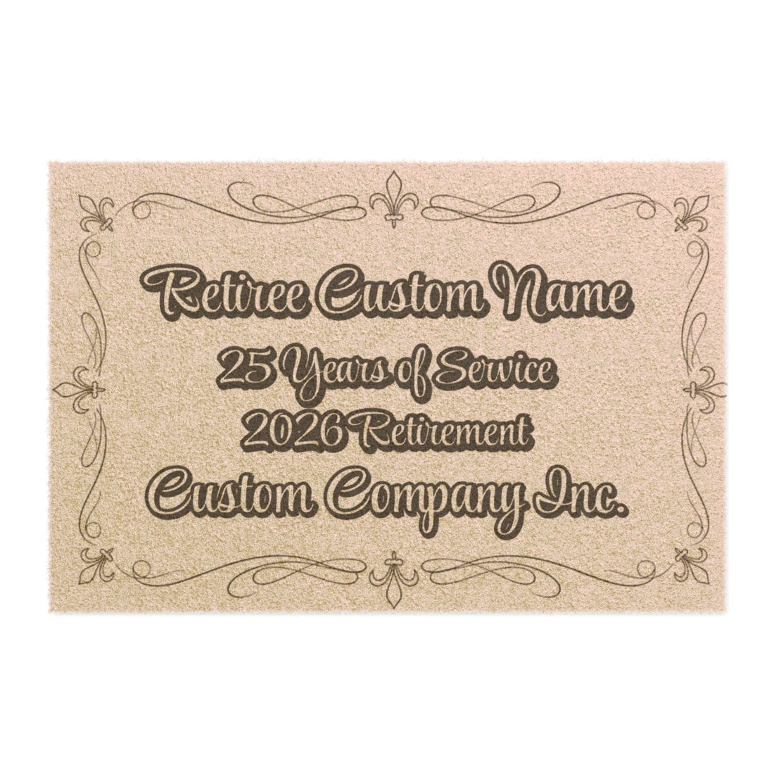 Retiree Custom Name 25 Years of Service 2026 Retirement Mat