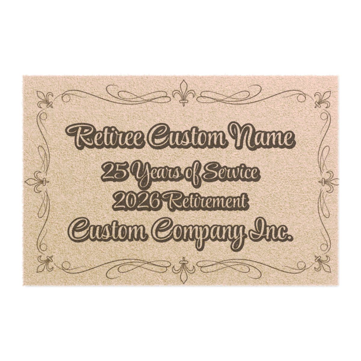 Retiree Custom Name 25 Years of Service 2026 Retirement Mat