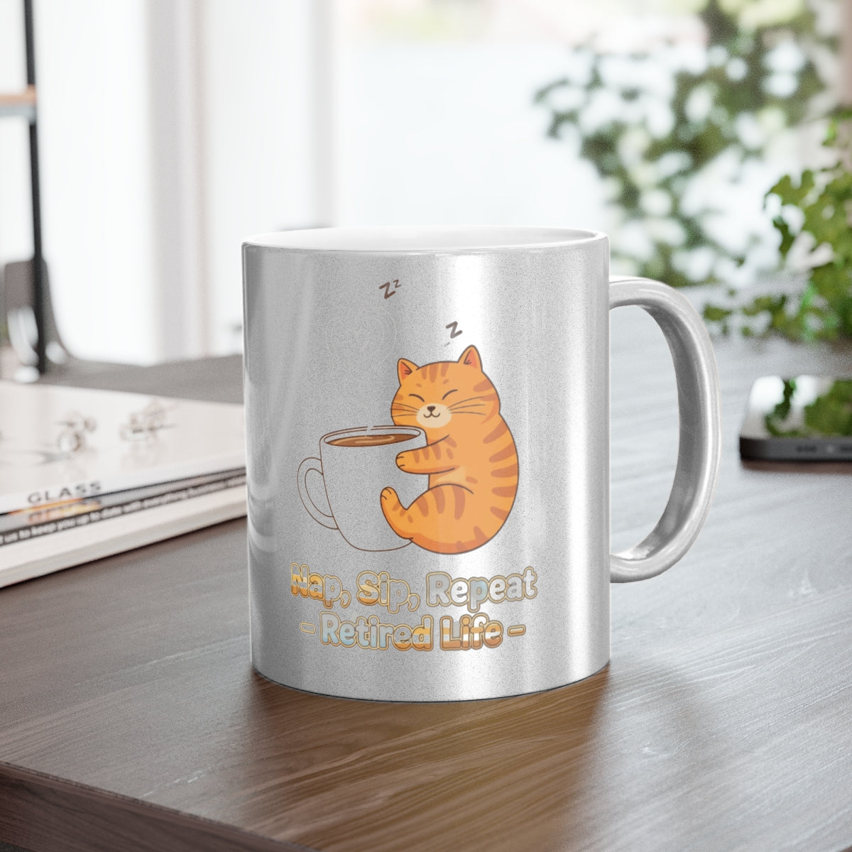 Nap Sip Repeat Retired Life Cat Mug for Coffee Lovers