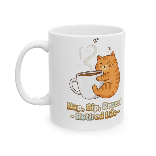 Nap Sip Repeat Retired Life Cat Mug Product