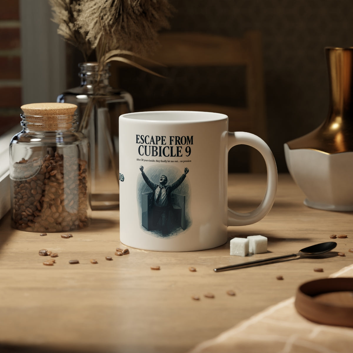 Escape From Cubicle 9 After 50 Years | The Pension | Personalized Microwavable Ceramic Mugs 11oz 15oz 20o - Retiree Gifts Retirement Party
