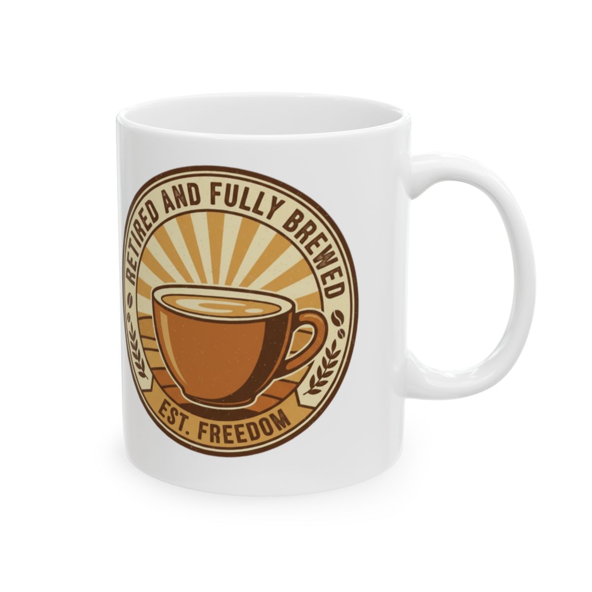 Retired and Fully Brewed Coffee Mug for Relaxed Mornings
