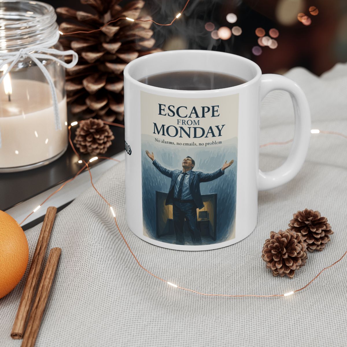 Escape From Monday No alarms no emails no problem | Personalized Microwavable Ceramic Mugs 11oz 15oz 20oz - Retiree Gifts Retirement Party