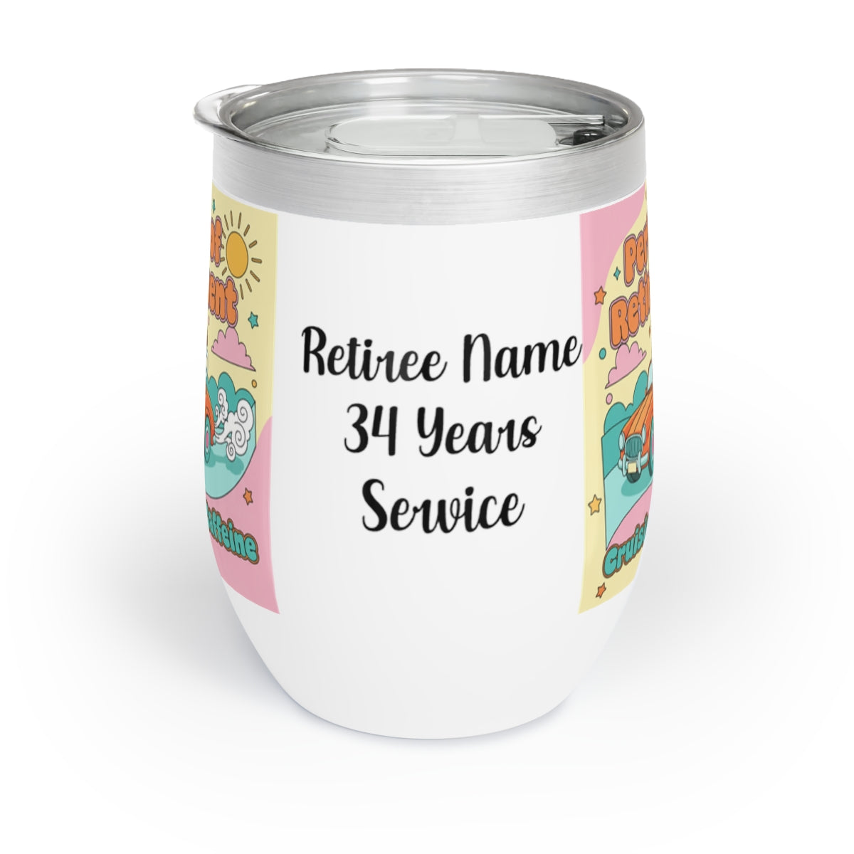 Retiree Name 34 Years Service Retirement Gift Tumblers
