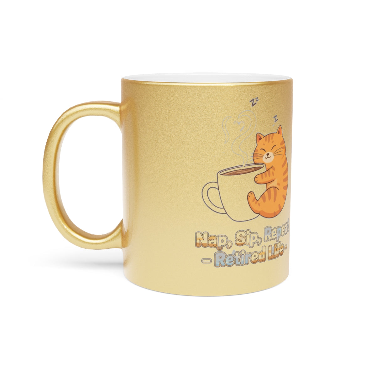 Nap Sip Repeat Retired Life Cat Mug