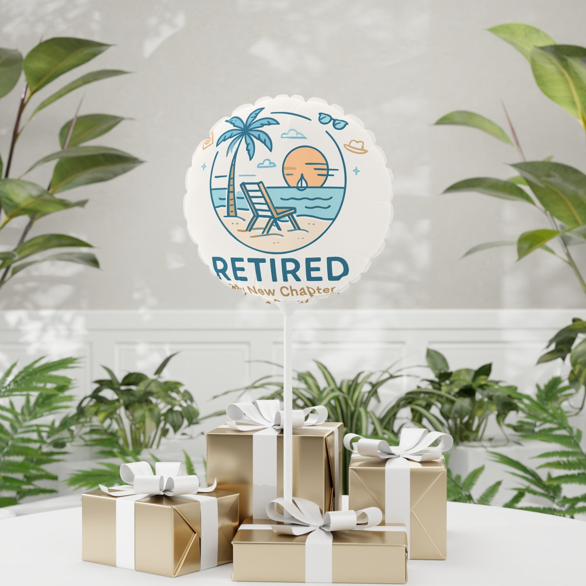 Retired My New Chapter Same Great Me | Retirement | Personalized Retirement Scene Mylar Ballons 11in or 22in - Retiree Gifts Retirement Party