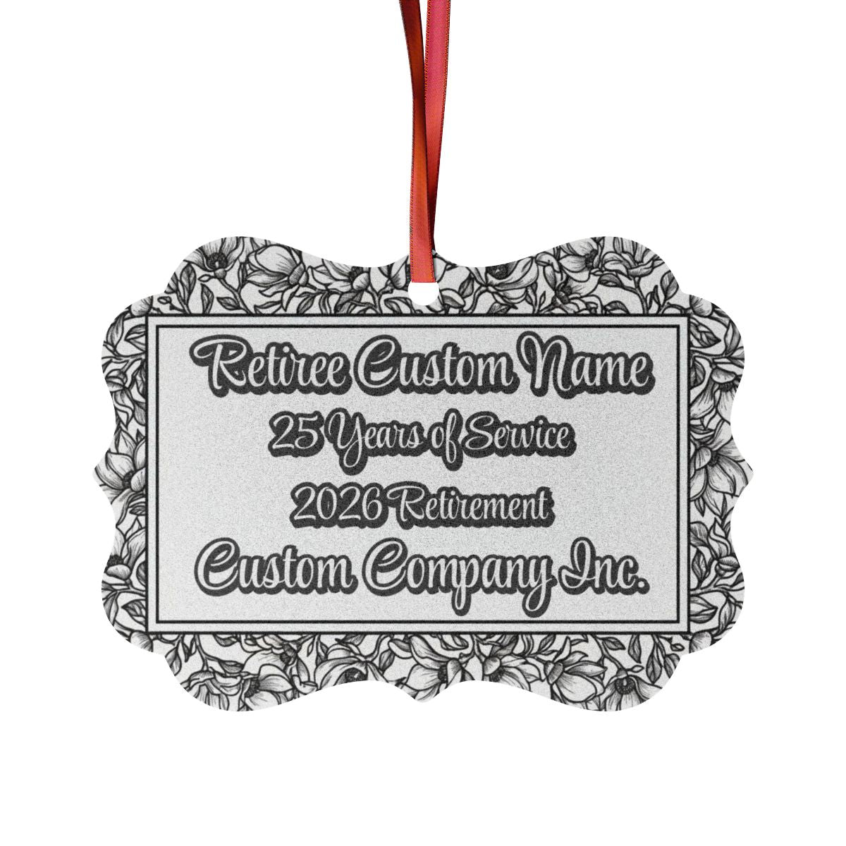 Retiree Custom Name 25 Years of Service 2026 Retirement Ornament