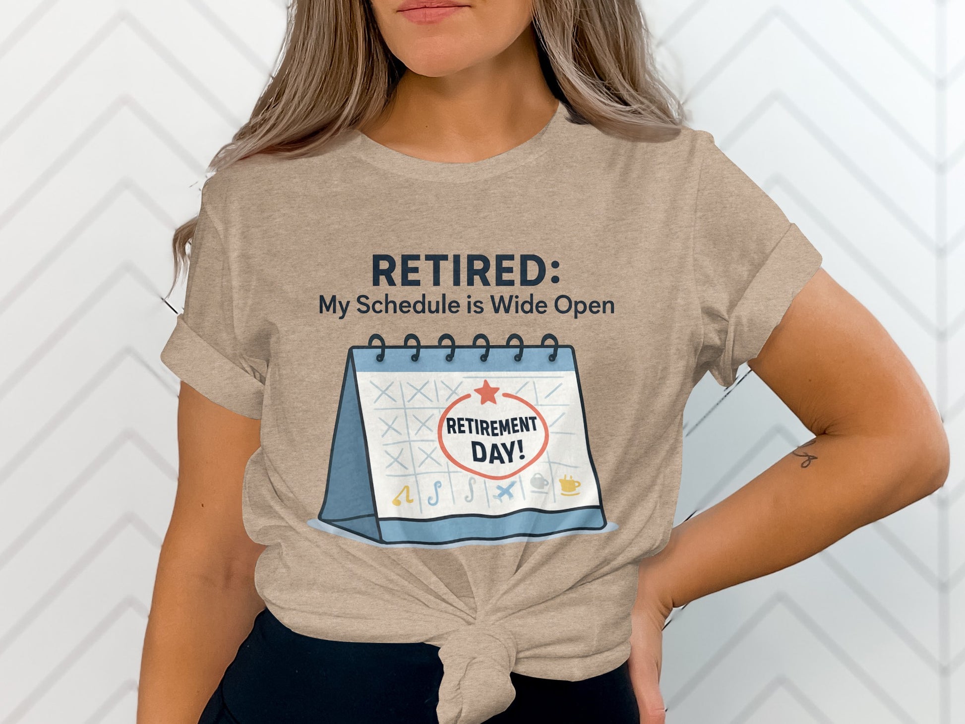 Retired My Schedule is Wide Open | Retirement Day | Celebrate retirement with personalized Soft Color Bella T-Shirts - Retiree Gifts Retirement Party