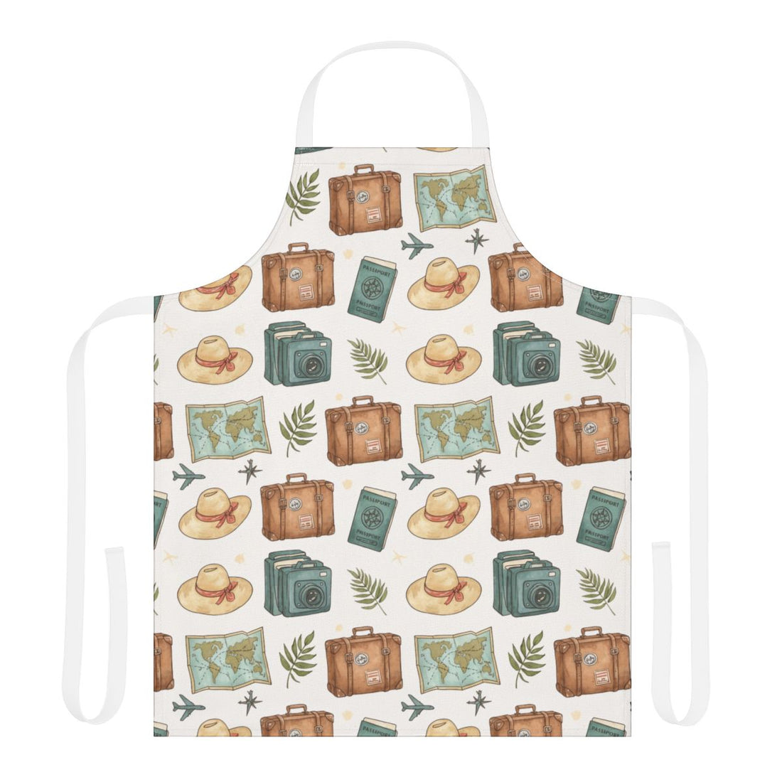 Explore the World Patterned Apron Kitchen Accessory