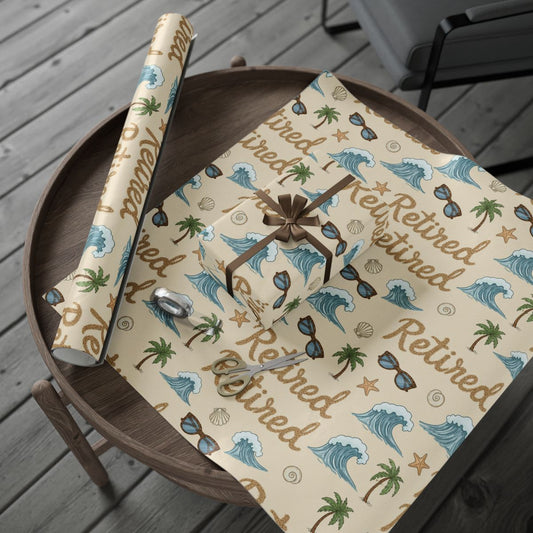 Retired Themed Wrapping Paper for Festive Occasions