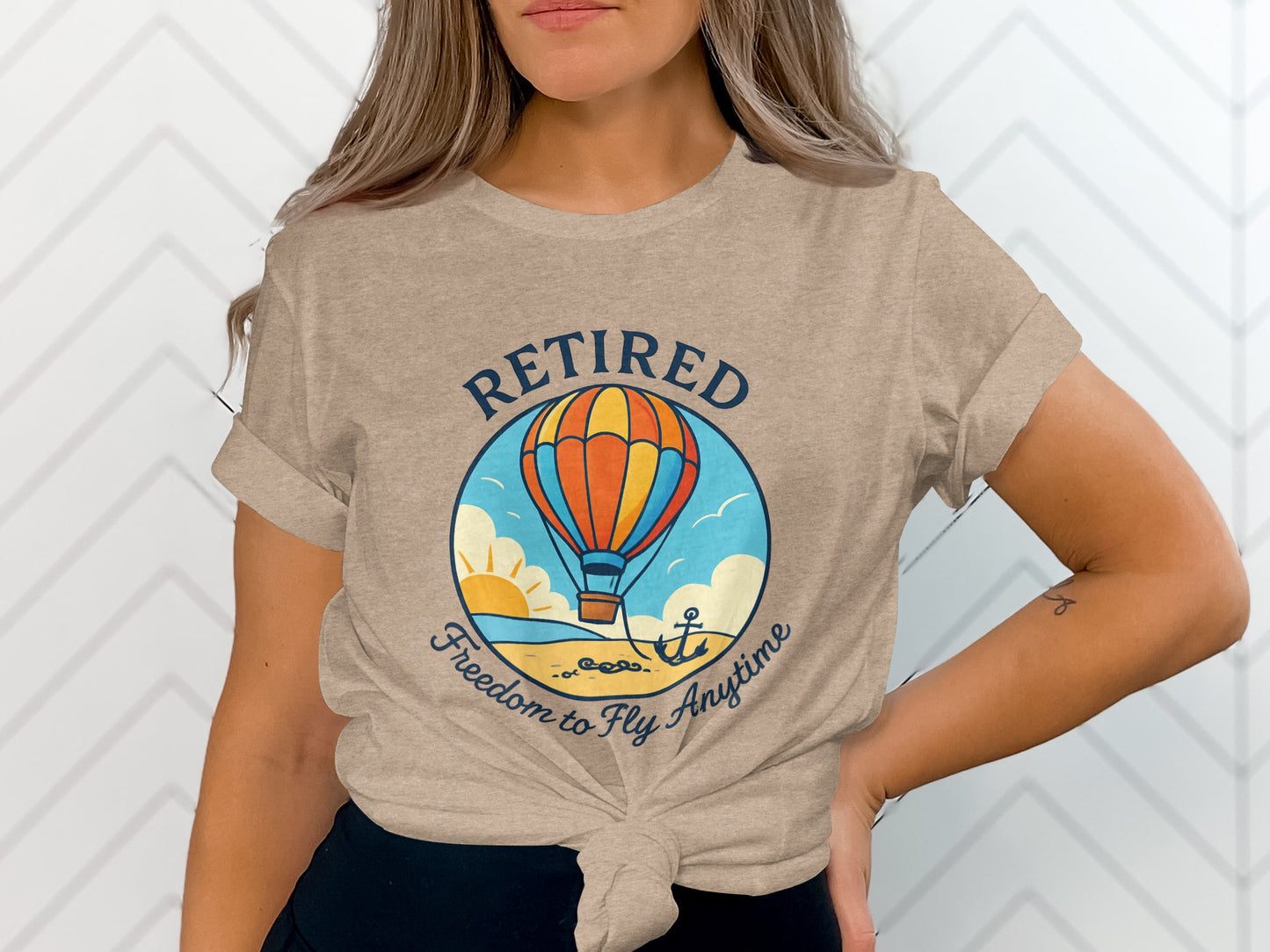 Retired Freedom to Fly Anytime | Ideal Retirement Gift | Soft Color Bella T-Shirts - Retiree Gifts Retirement Party