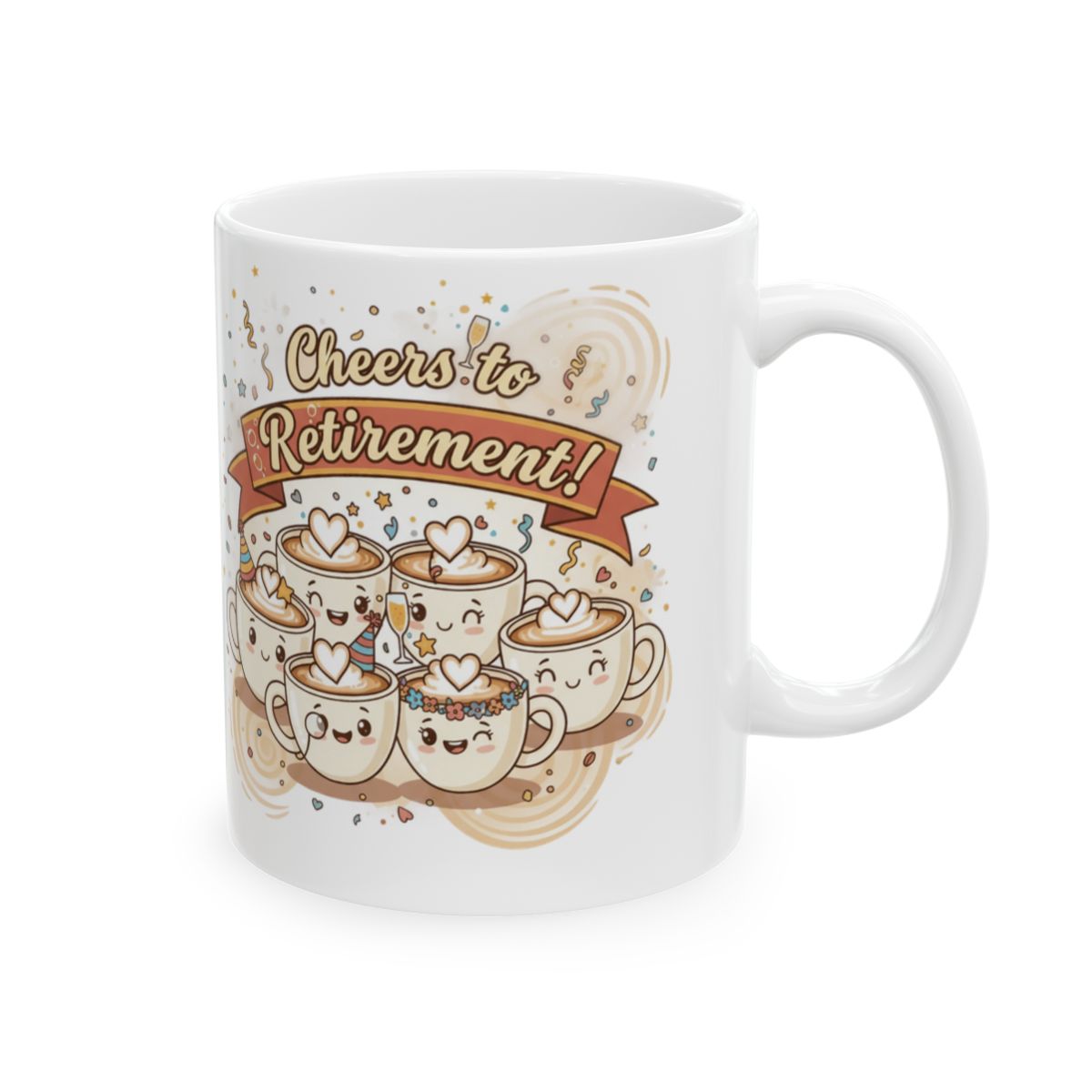 Cheers to Retirement Mug with Festive Cup Design