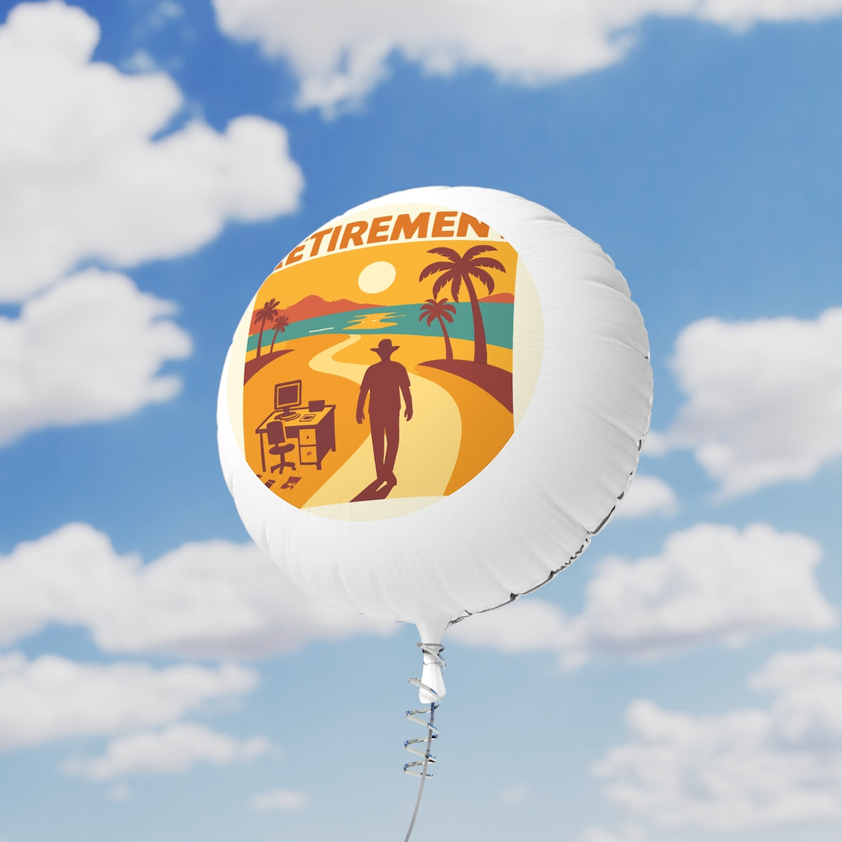 Retirement Dream Awaits At End | Personalize Design | Retirement Themed Mylar Ballons 11in or 22in - Retiree Gifts Retirement Party