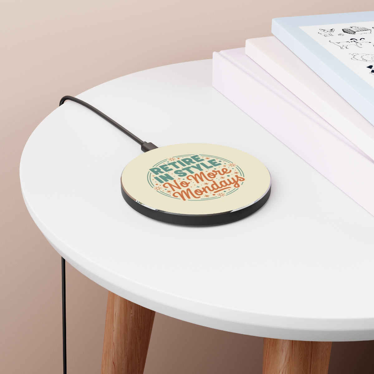 Retire in Style No More Mondays | Retirement Gift Idea | Personalized Phone Stand or Phone Charger - Retiree Gifts Retirement Party