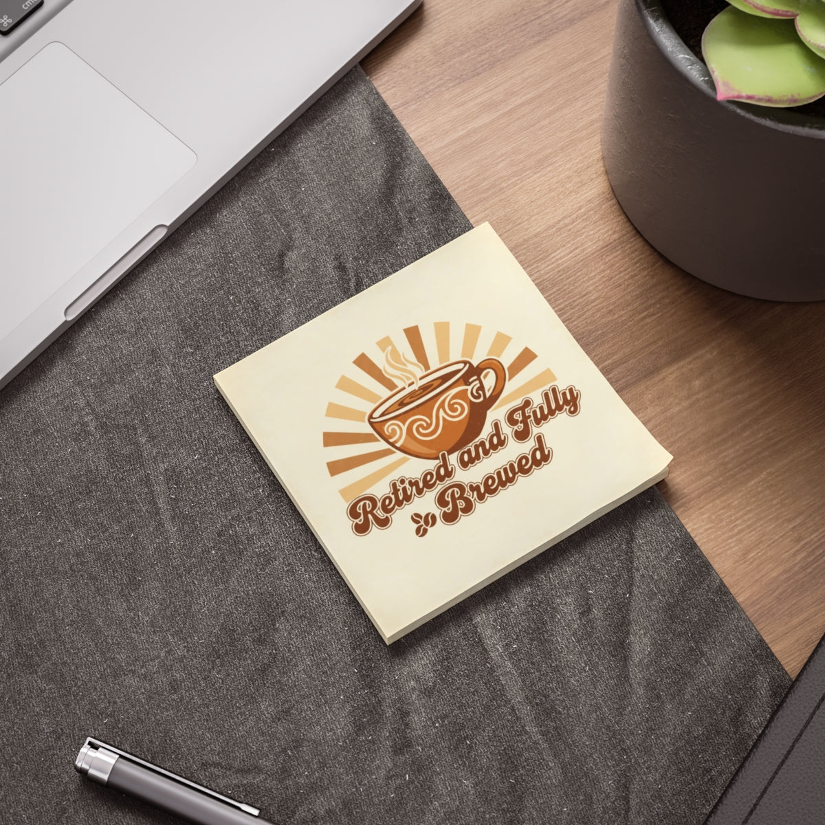 Retired and Fully Brewed Funny Desk Decor Sticker