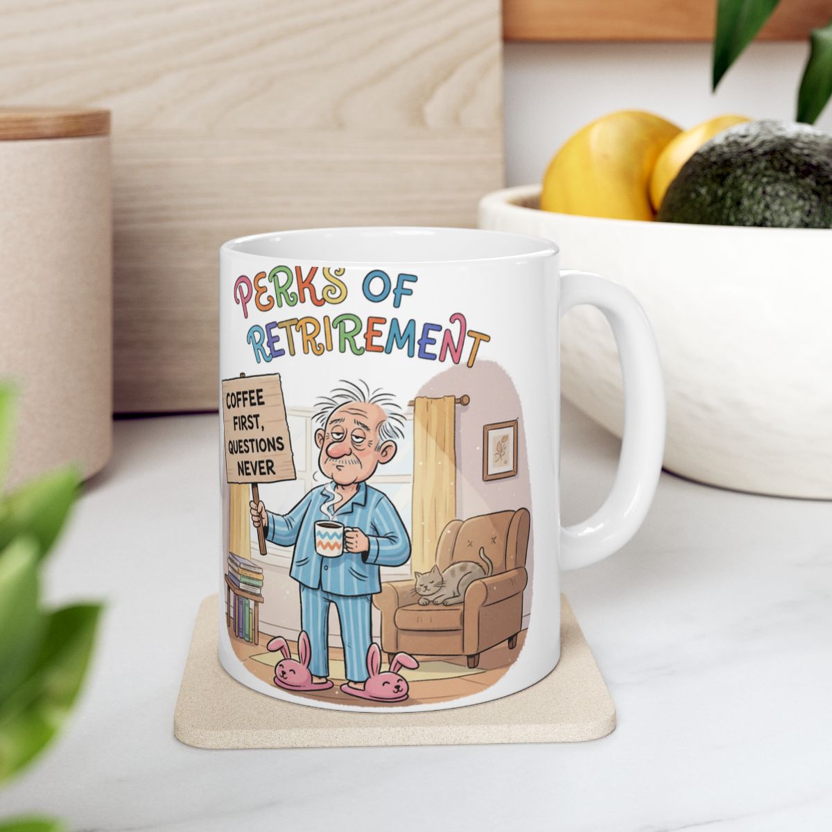 Perks Of Retirement Funny Coffee Mug for Seniors