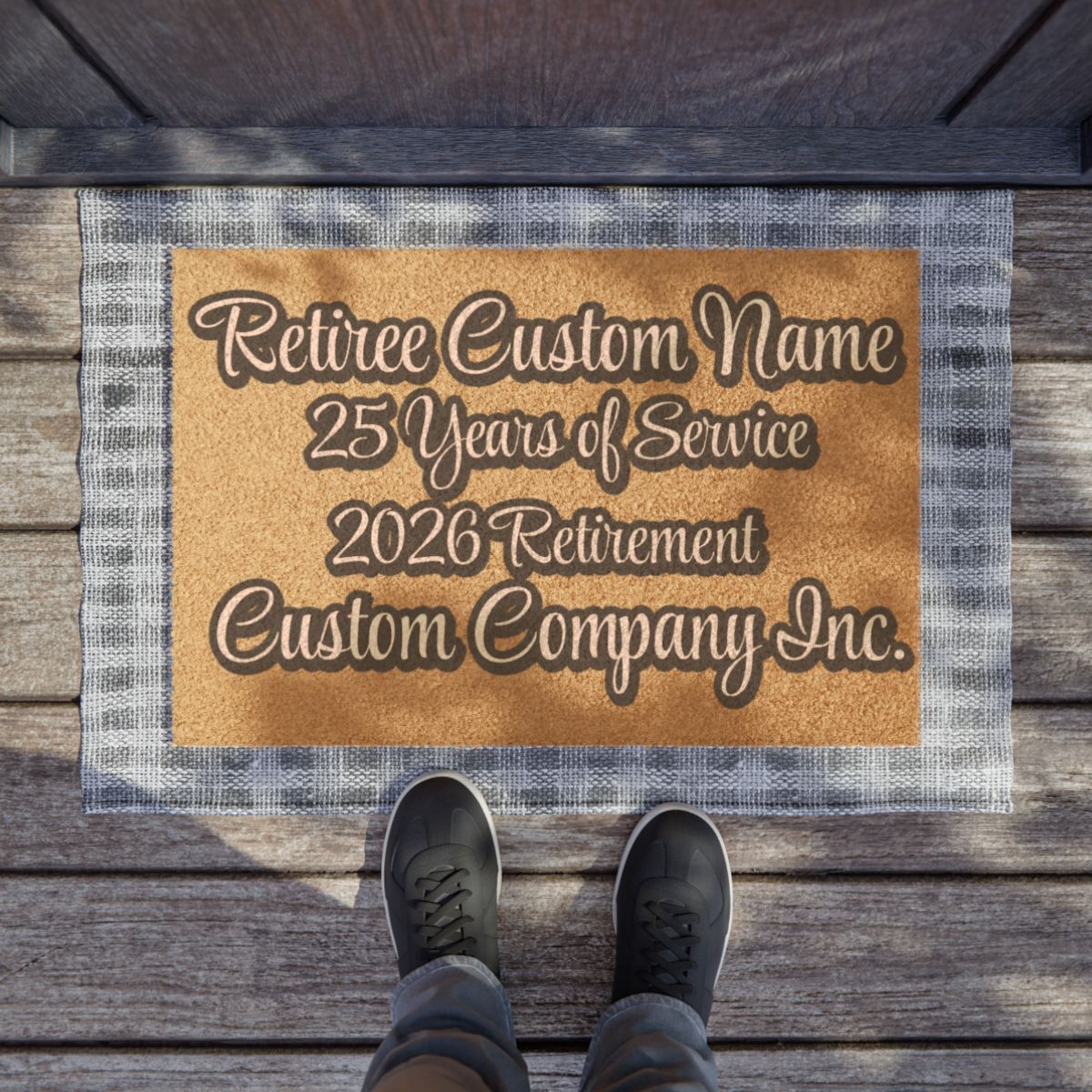 Personalized Retirement Custom Doormat for 25 Years of Service