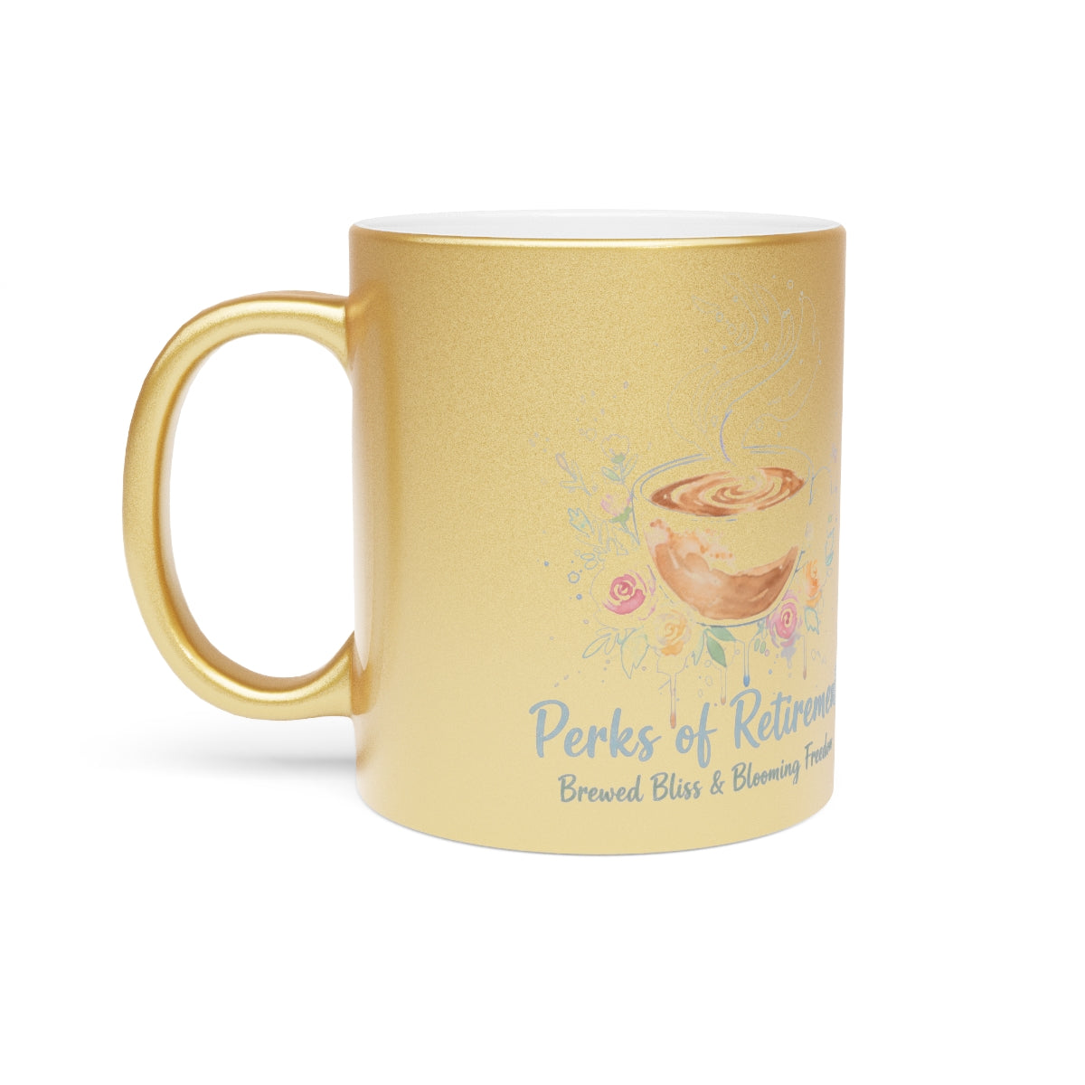 Perks of Retirement Brewed Bliss & Blooming Freedom Mug