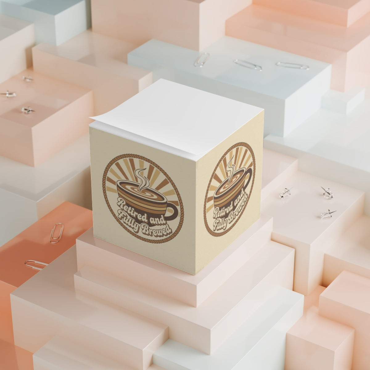 Retro Vintage Coffee Design Cubed Sticker Product