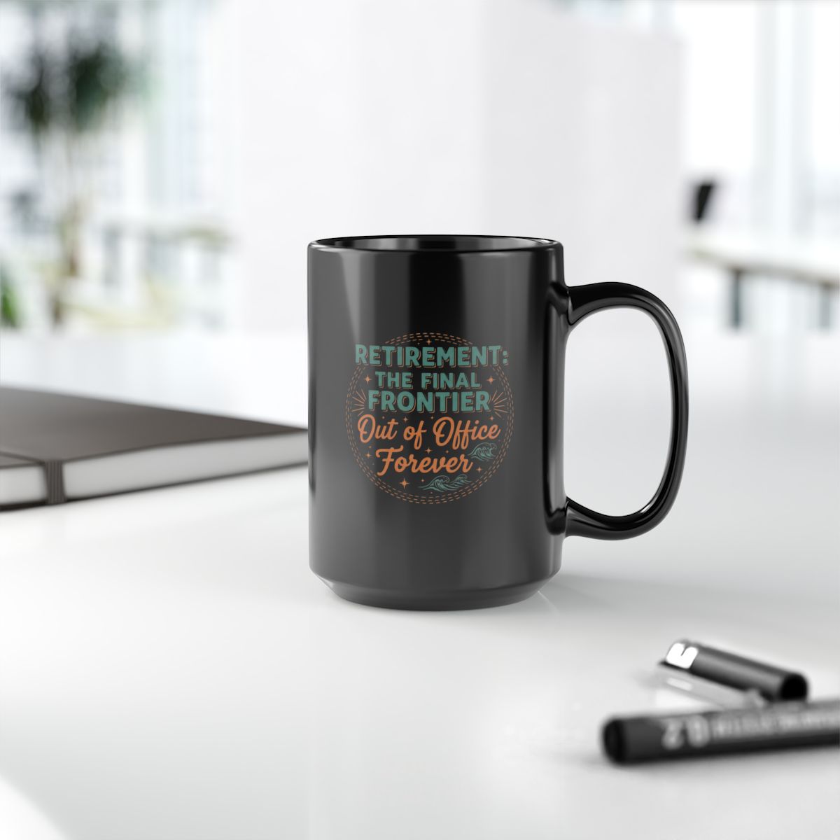 RETIREMENT THE FINAL FRONTIER | Out of Office Forever Gold Silver Black or Access Mugs - Retiree Gifts Retirement Party