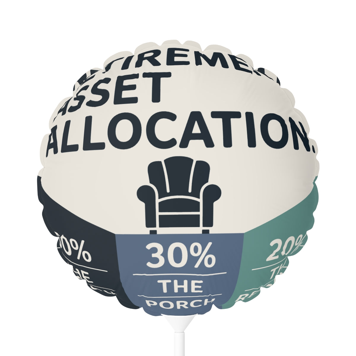 Retirement Asset Allocation 50 the Couch | 30 the Porch | Show someone you care with Mylar Ballons 11in or 22in - Retiree Gifts Retirement Party