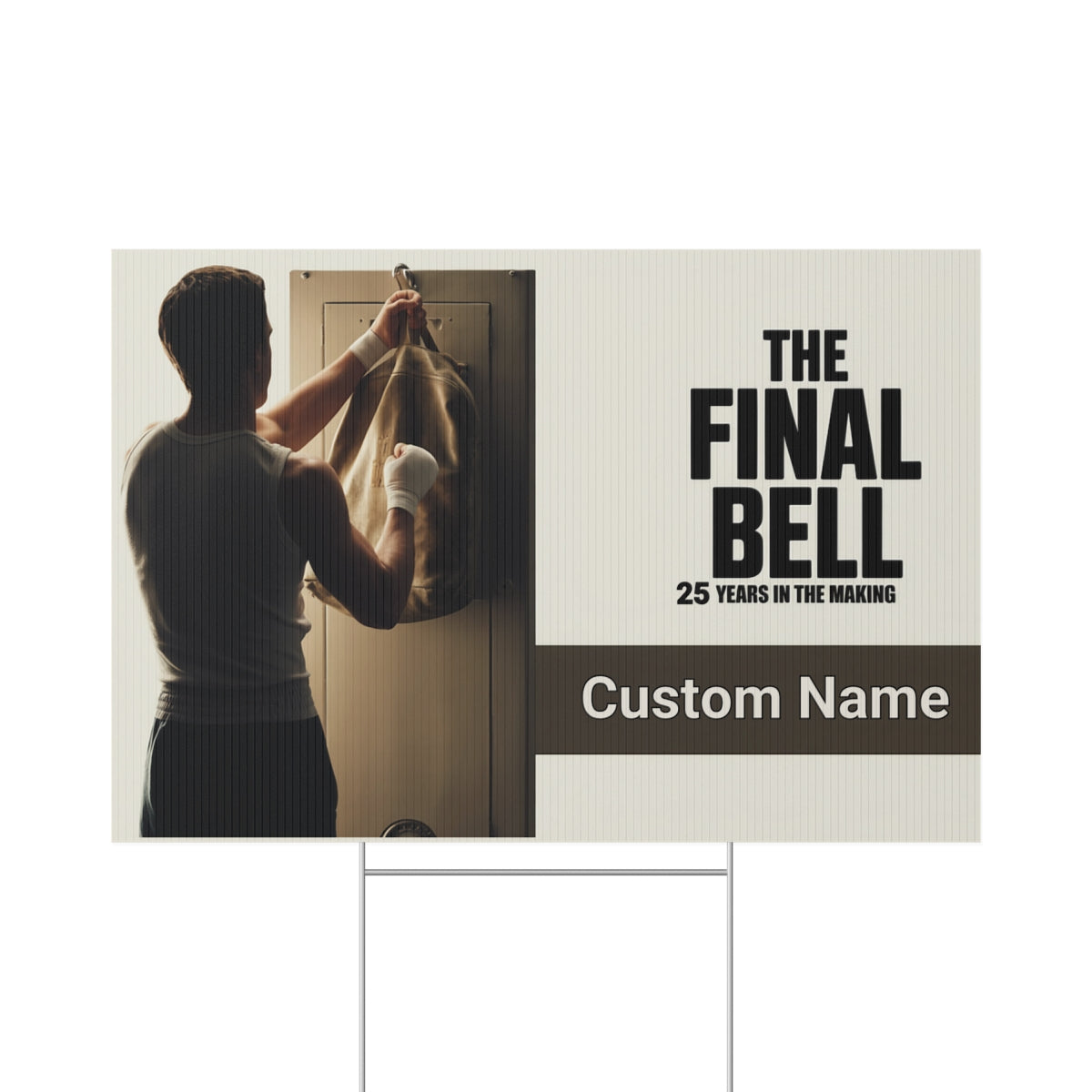 The Final Bell Years In The Making Athletic Boxer Vinyl Banner or Yard Sign - Retiree Gifts Retirement Party