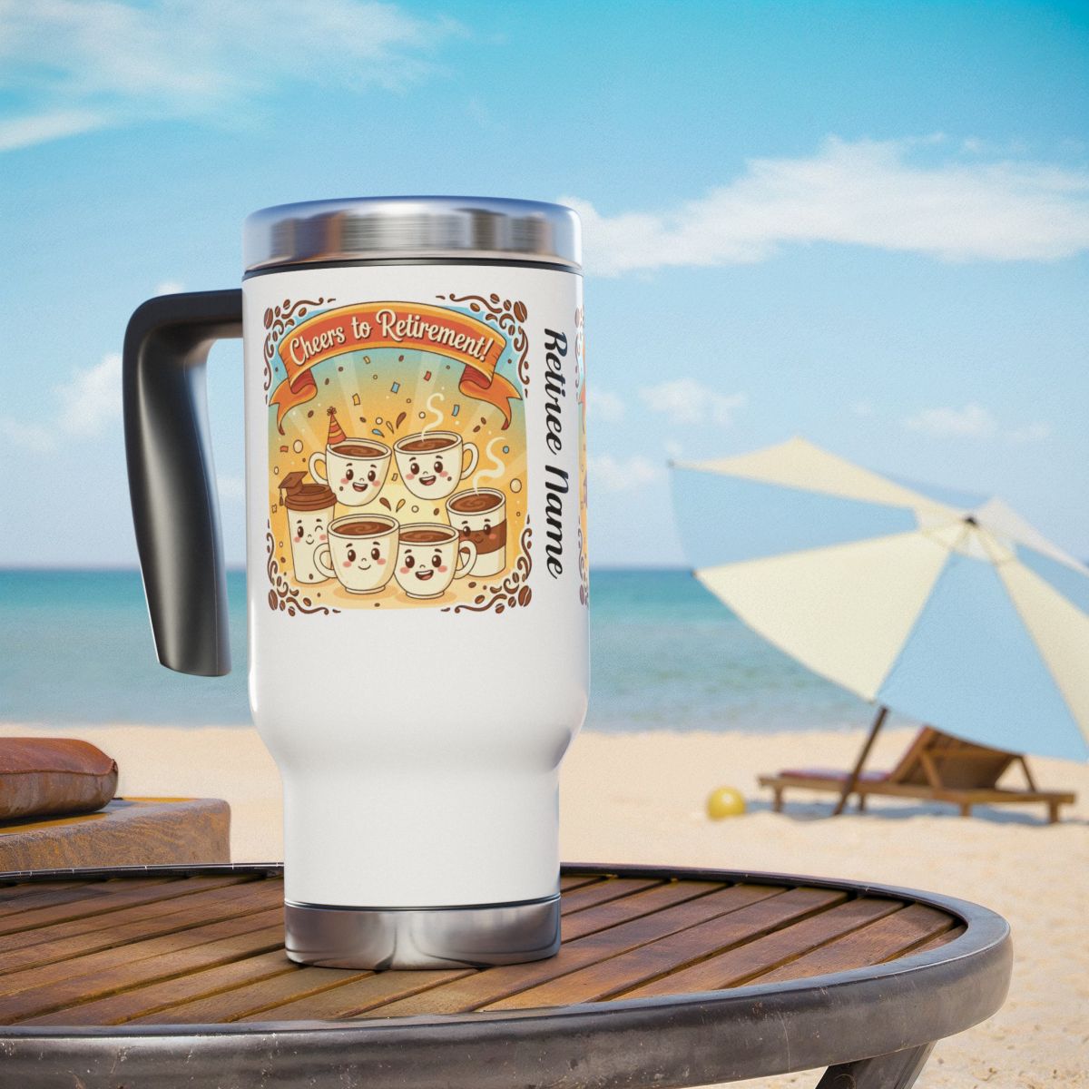 Cheers to Retirement Customizable Travel Mug