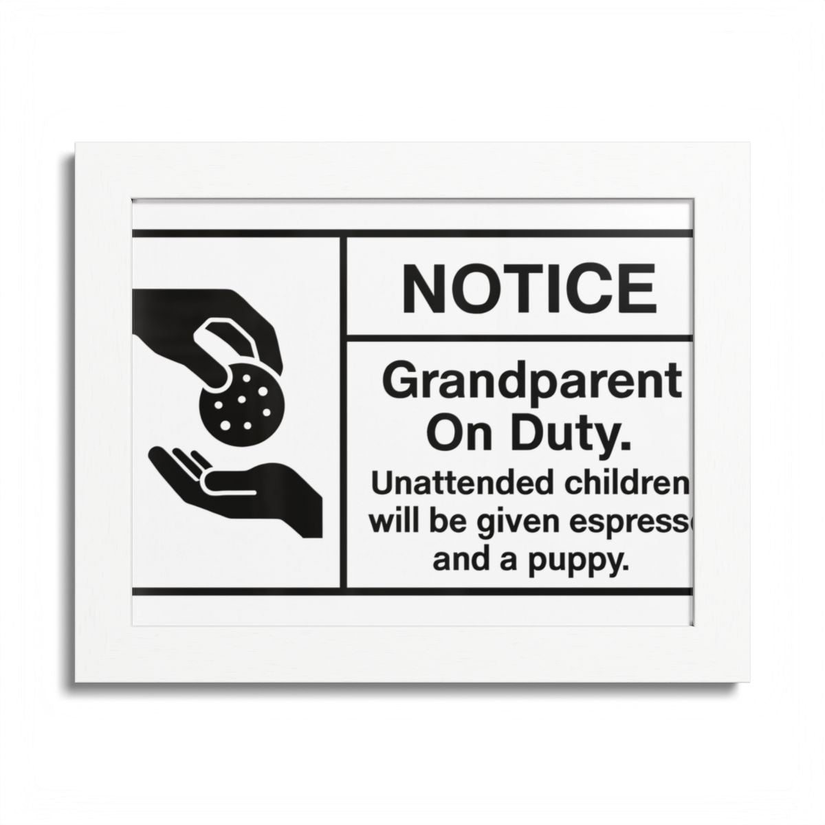 Grandparent On Duty Warning Funny Framed Art Posters - Retiree Gifts Retirement Party