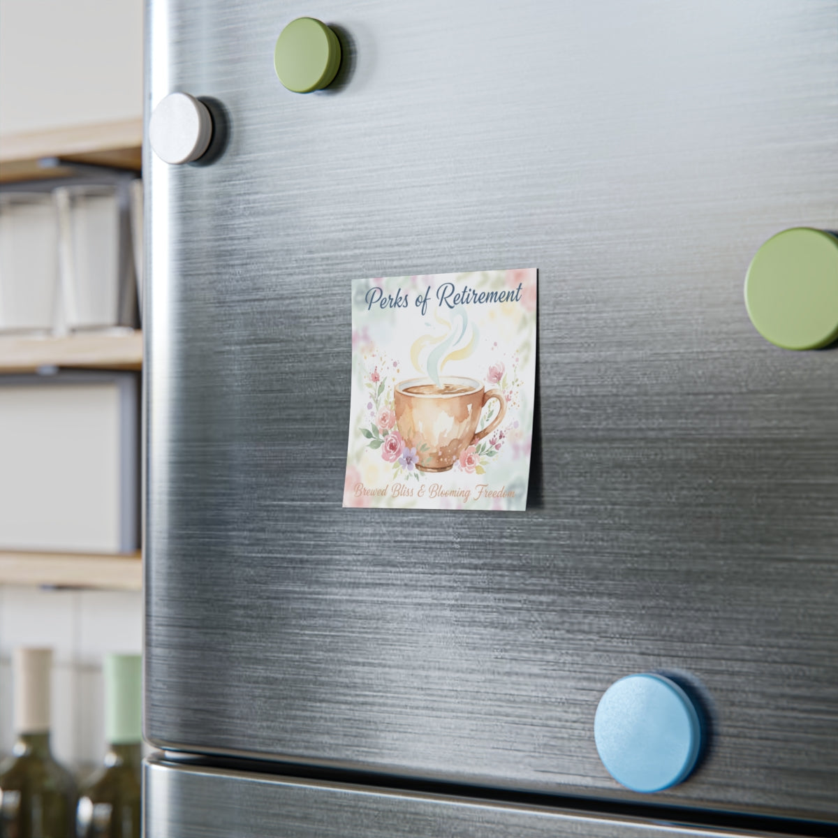 Perks of Retirement Coffee Cup Refrigerator Magnet