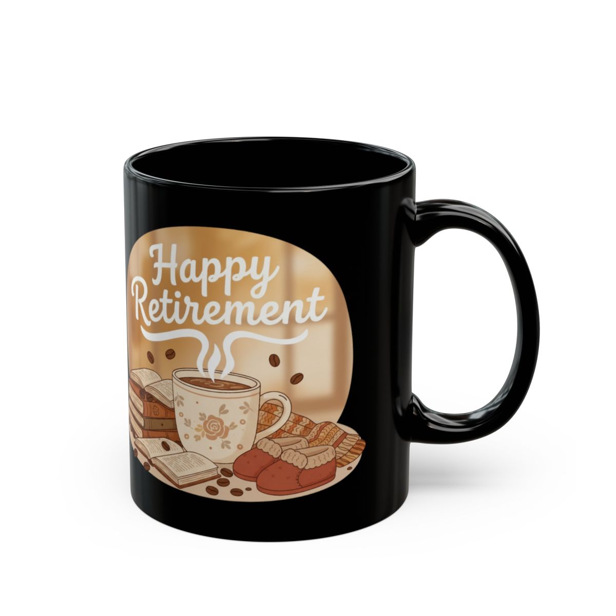 Happy Retirement Coffee Mug with Decaf Design