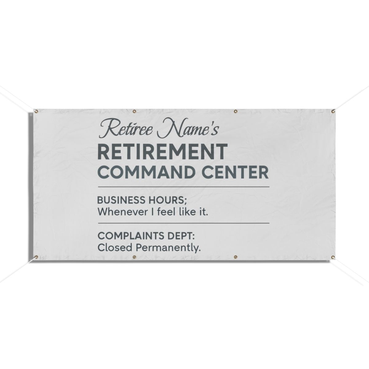 Funny Retirement Command Center Celebration Sign Large Vinyl Banner or Yard Sign - Retiree Gifts Retirement Party