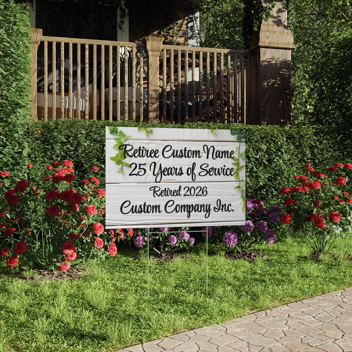 Retiree Custom Name 25 Years of Service Sign product
