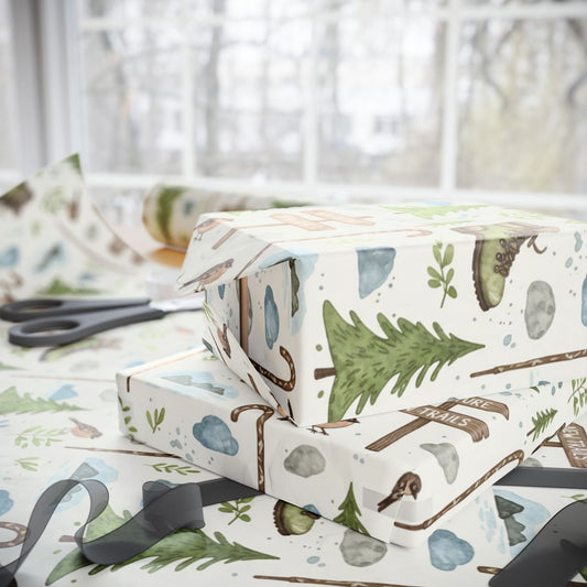 Nature Inspired Gift Wrapping Paper for Outdoor Enthusiasts