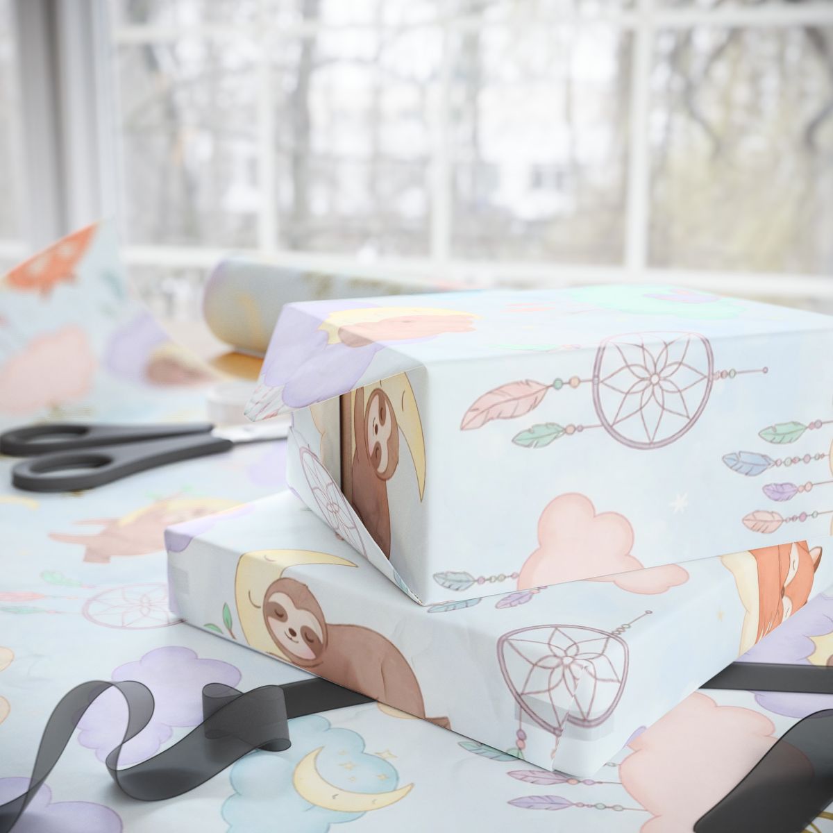 Cute Animal and Dreamcatcher Wrapping Paper