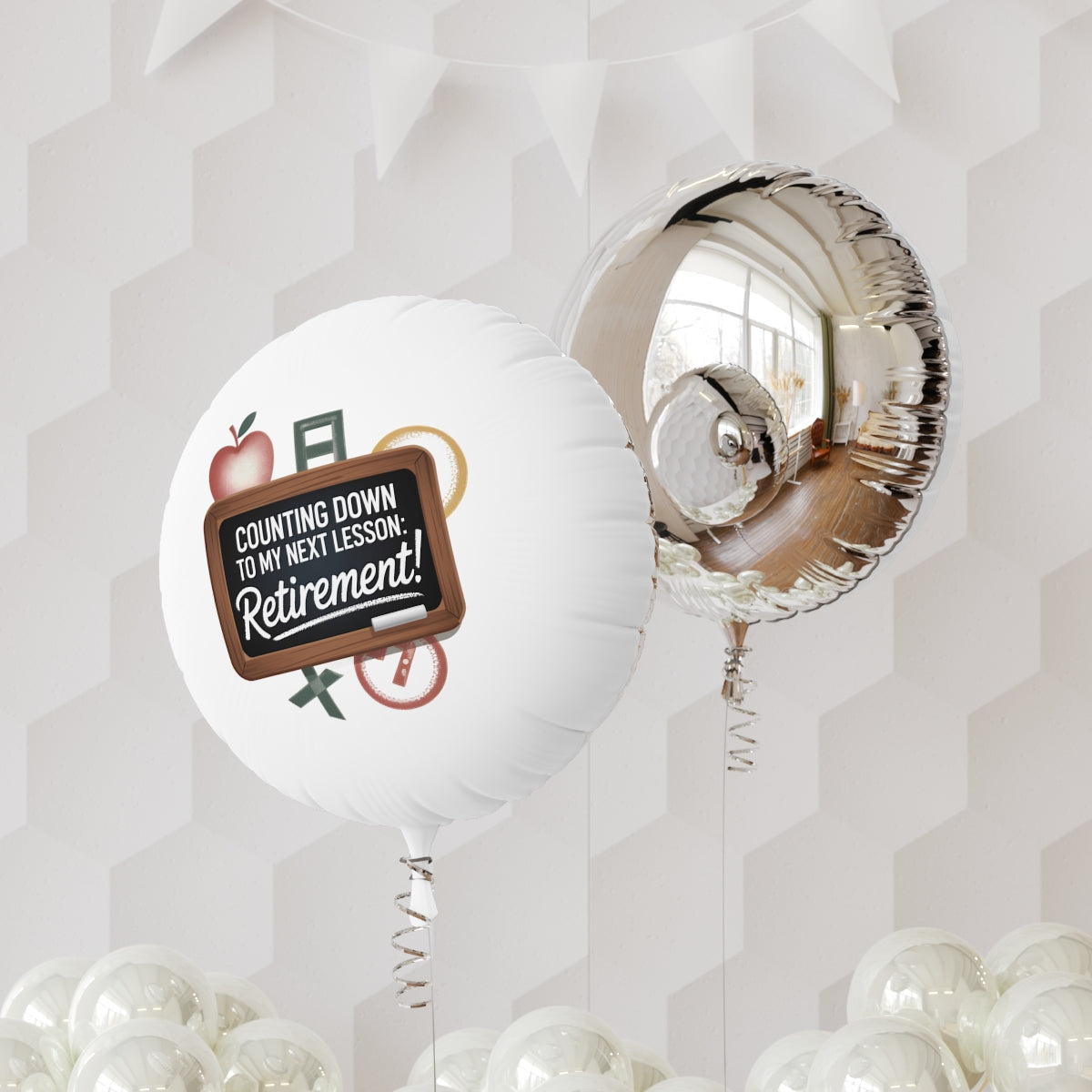 Counting Down to My Next Lesson Retirement 22in or 11in Mylar Ballons - Retiree Gifts Retirement Party