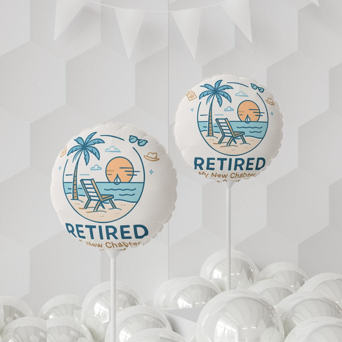 Retired My New Chapter Same Great Me | Retirement | Personalized Retirement Scene Mylar Ballons 11in or 22in - Retiree Gifts Retirement Party