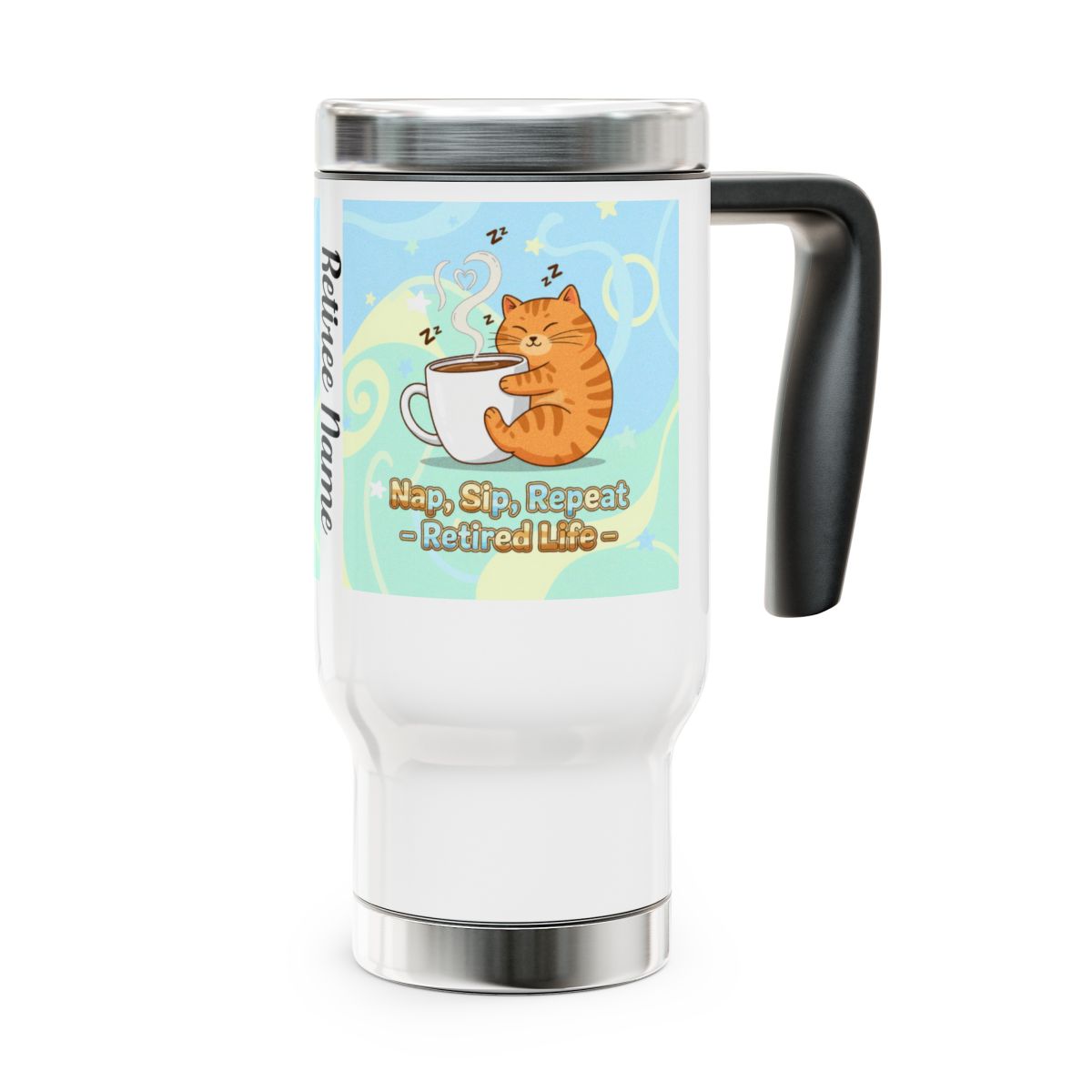 Nap Sip Repeat Retired Life Cat Travel Mug